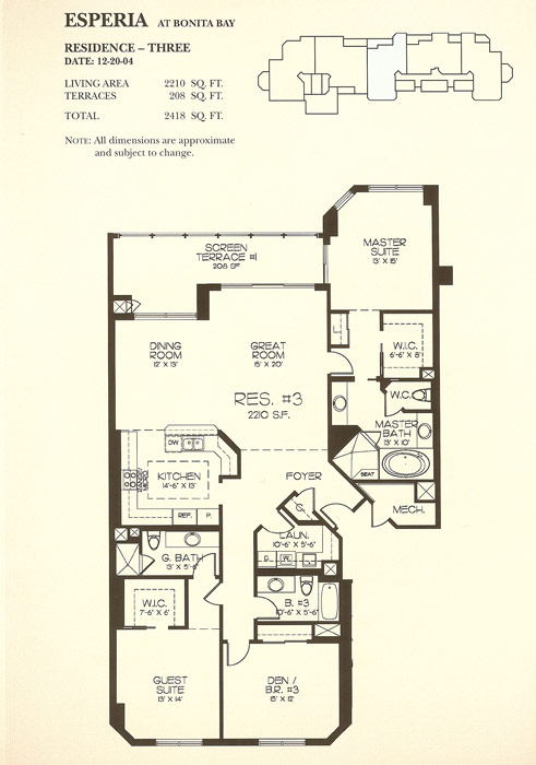 Esperia South original Residence Three floor plan