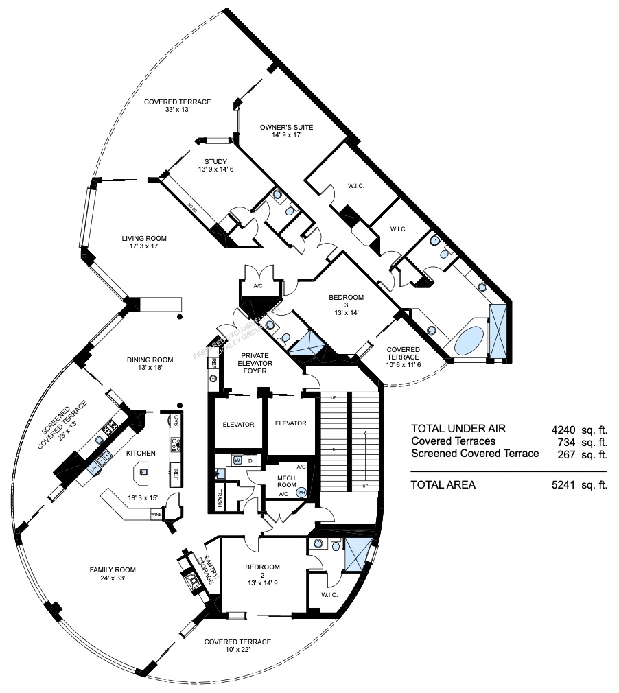 Azure Residence 01 historical floor-plan drawing